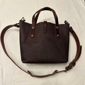 GO FORTH GOODS Avery Mini Tote – Cherry Bison Leather
